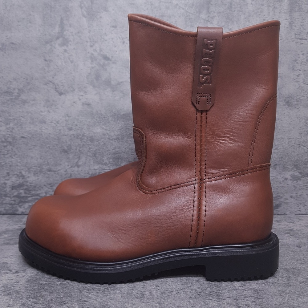 RED WING 9" Pecos 8241 Pull On Steel Toe Work Boots Mens 10 3E Brown Defect 2nds